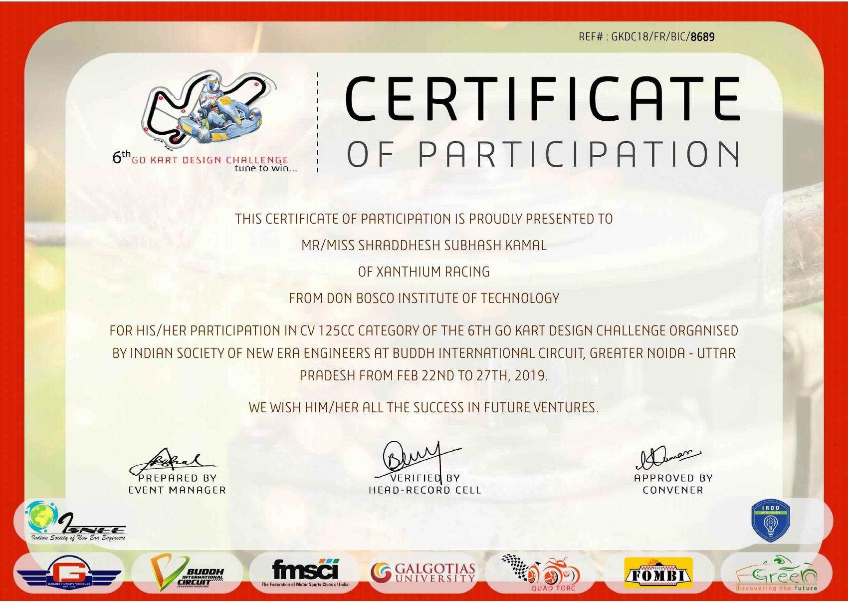 Go Kart Design Challenge 2019